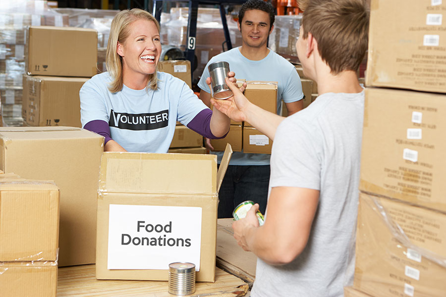 Volunteers Distributing Food